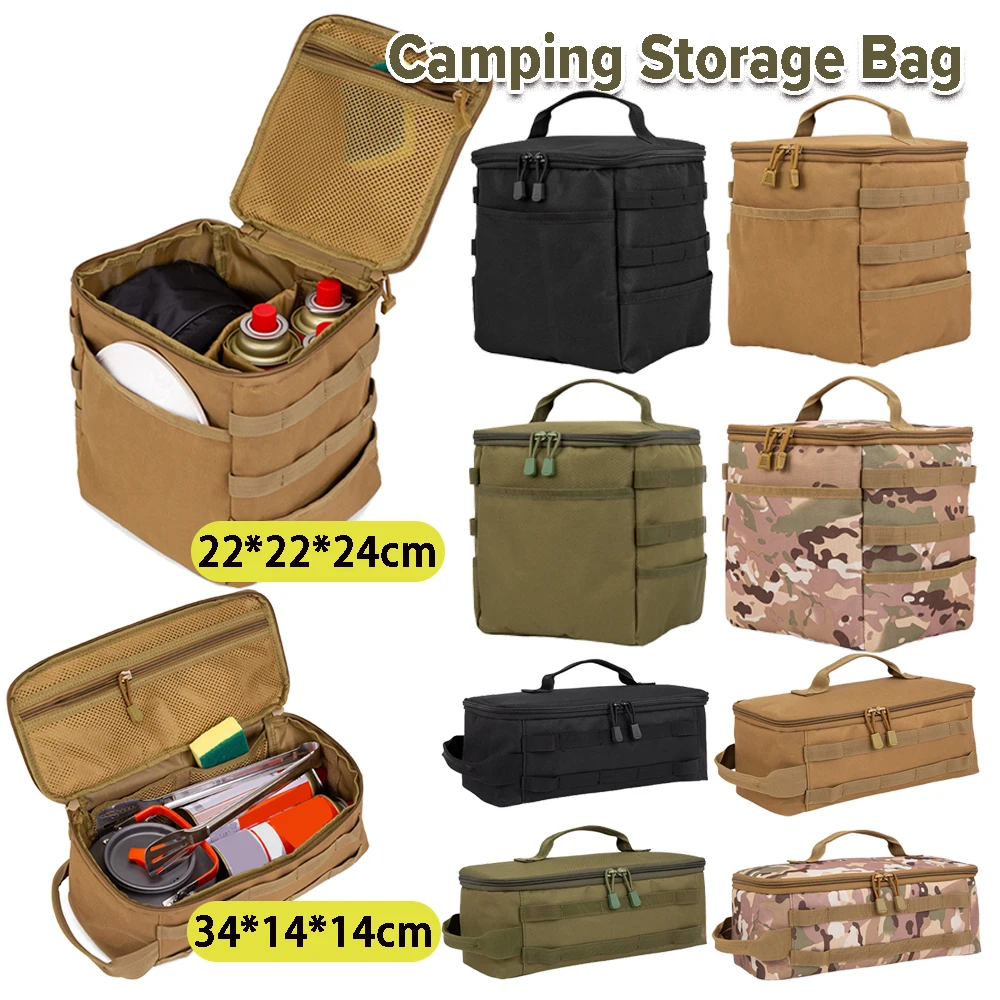 Outdoor Tactical Tool Bag Camping Gas Tank Storage Bag Large Ground Nail Gas Canister Picnic Cookware Multifunction Kit Bag gas tank storage bag camping storage bag camping cookware bag