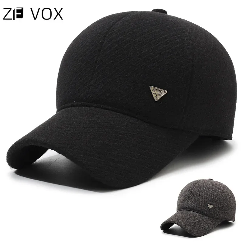 Autumn Winter Thickened Duck Tongue Hat for Middle-aged and Elderly Men, Plus Velvet Baseball Cap Keeping Warm Ear Protection