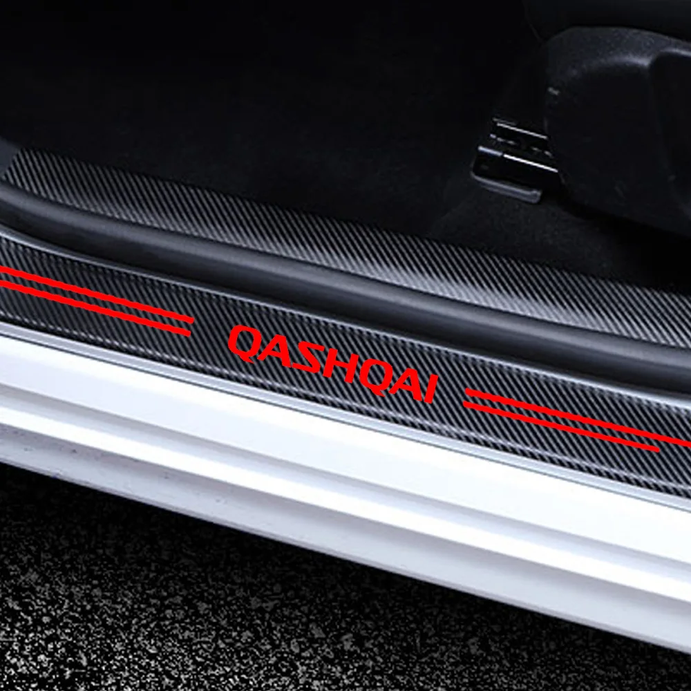 car styling for Nissan qashqai j12 Tuning accessories J10 J11 2022  Threshold Door Sill Pedal Protector Carbon Fiber Stickers