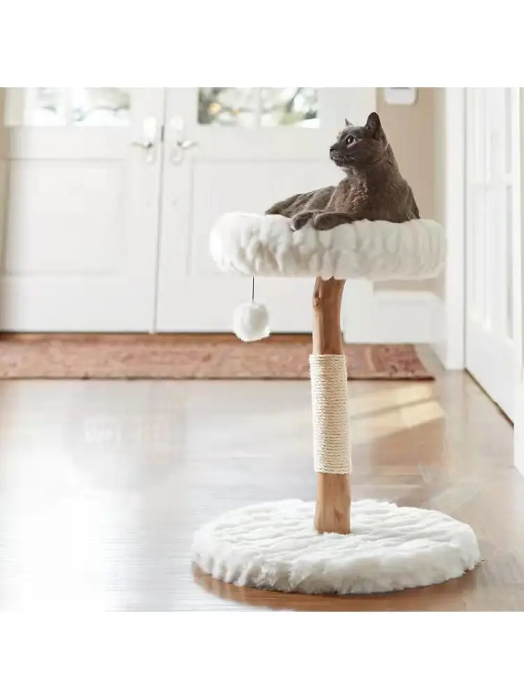 Cat Climbing Frame Cat Bed & Solid Wood Cat Scratching Post Cat Scratch