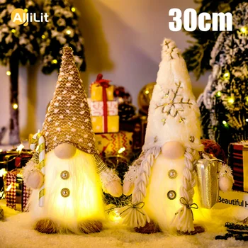 Glowing Gnome Christmas Faceless Doll 30cm Tree Decorations 2026 Night Light Xmas Gift 2026 New Year Home Decor