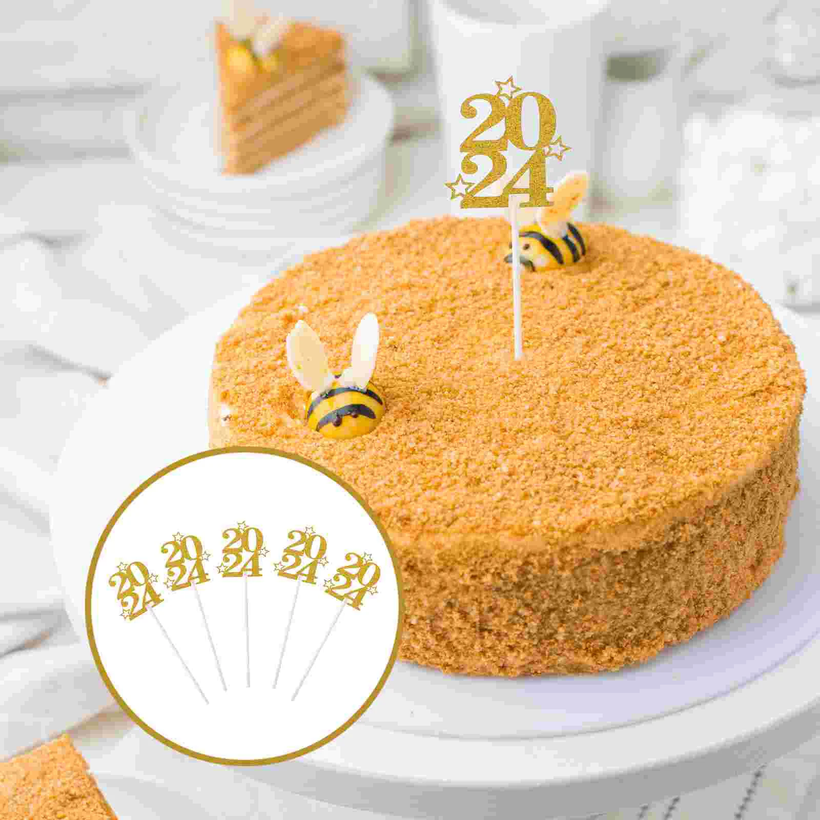 

New Year Cupcake Toppers 2024 Cake Toppers Glitter Gold Cupcake Topper Cheers 2024 Cake Picks Dessert Picks New Years Eve