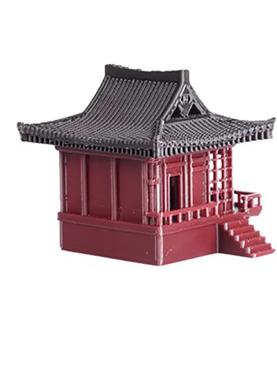 Chinese Style Ancient Architecture Model, Zen House Shape, 3D Printing Fish Tank, Micro Landscape, Study Decoration, 231218
