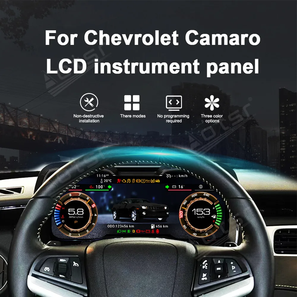 Panel de Instrumentos Inteligente de 12.3 Pulgadas para Chevrolet Camaro SS 2010-2015, Velocímetro Digital, Accesorios para Auto 1