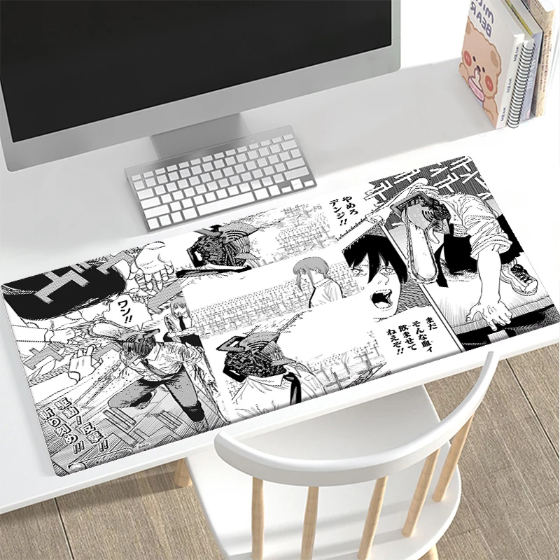 

Chainsaw Man comic mouse pad Gamer large mouse mat Fashion keyboard computer personalized carpet pad Rubber non-slip table mat