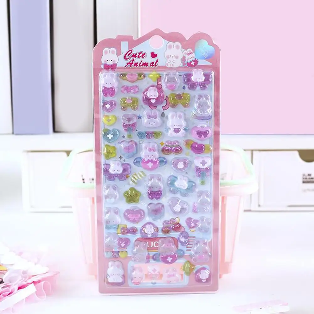Creative Candy Ghost Rabbit Drop 3D Relief Stickers Scrapbooking Diy Diary Stationery Sticker Decor Cute Aesthetic Stickers
