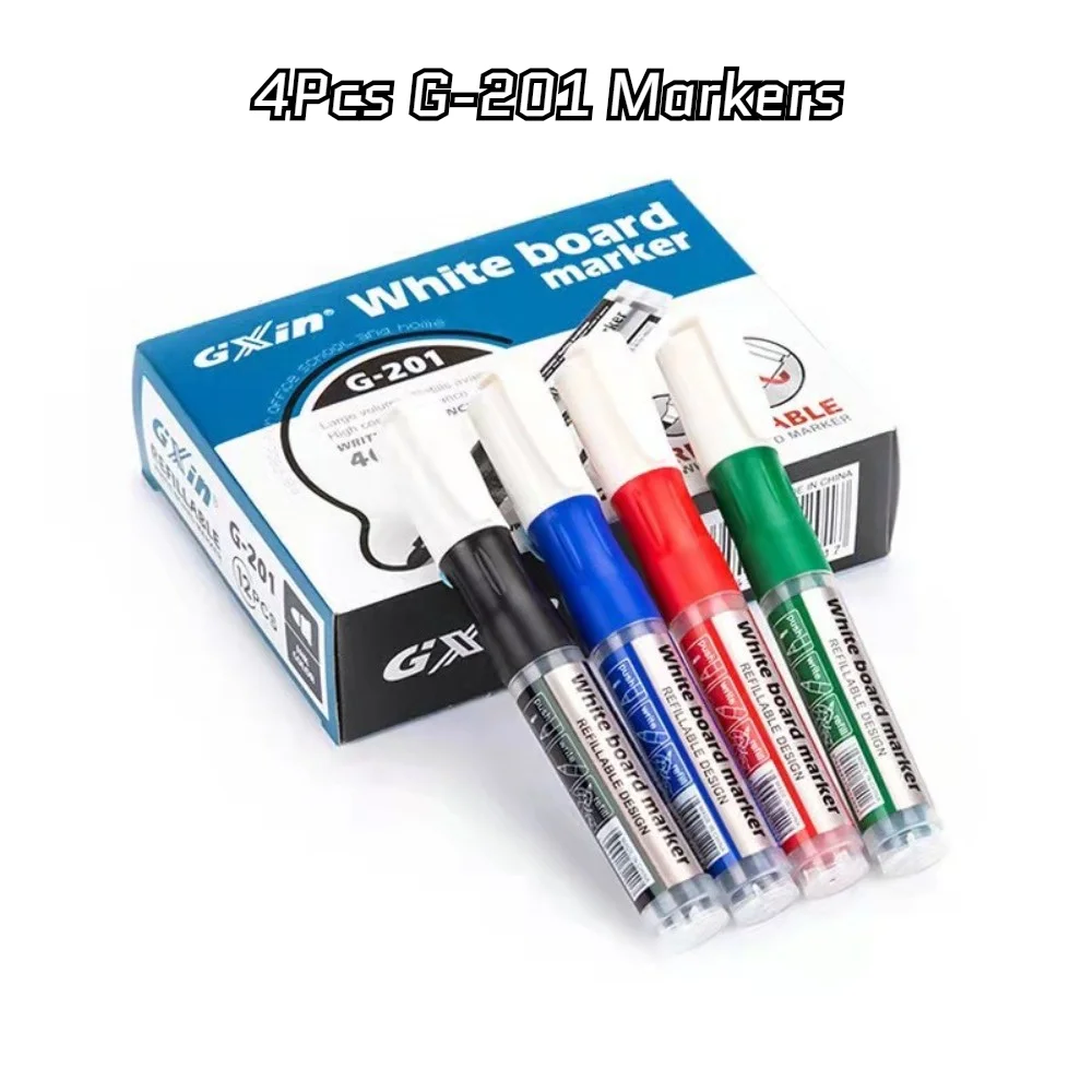 3 pcs g 208 magnetic whiteboard markers school supplies can be used for graffiti teaching meeting handwriting is easy to erasa 4  Pcs G-201 Erasable Whiteboard Markers, School Supplies,Can be Used for Graffiti,Teaching,Meeting.Handwriting is Easy to Erasa