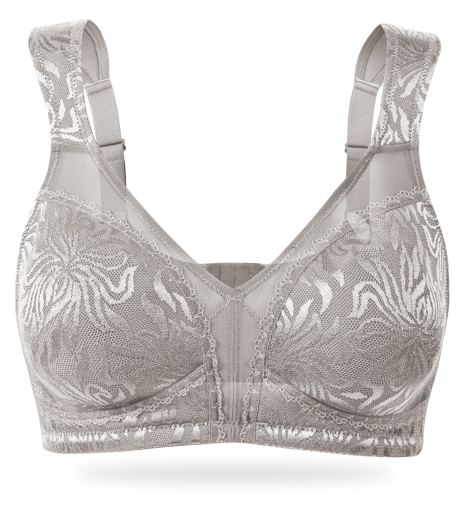 Wingslove Women Full Support Lingerie Bras Plus Size Underwire Mininizer Bra Non-Padded Comfortable Perspective Bralette Female