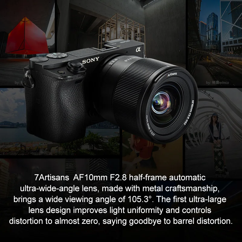 7artisans 10mm F2.8 자동 초점 APS-C 초광각 프라임 렌즈 ( ZVE10 A6400 A7iii 후지필름 XF XT30 XE5 니콘 Z Z6II 용)