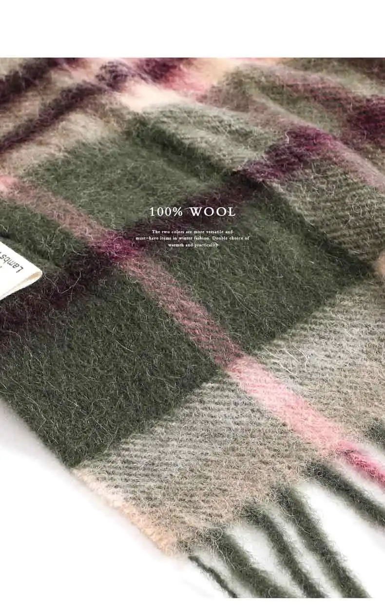 2025 Winter Männer Plaid Schal Wolle Kaschmir Schals für Frauen Echarpe Foulard Femme lange Wolle Pashmina Schal Schals Business Schal – Detail 16