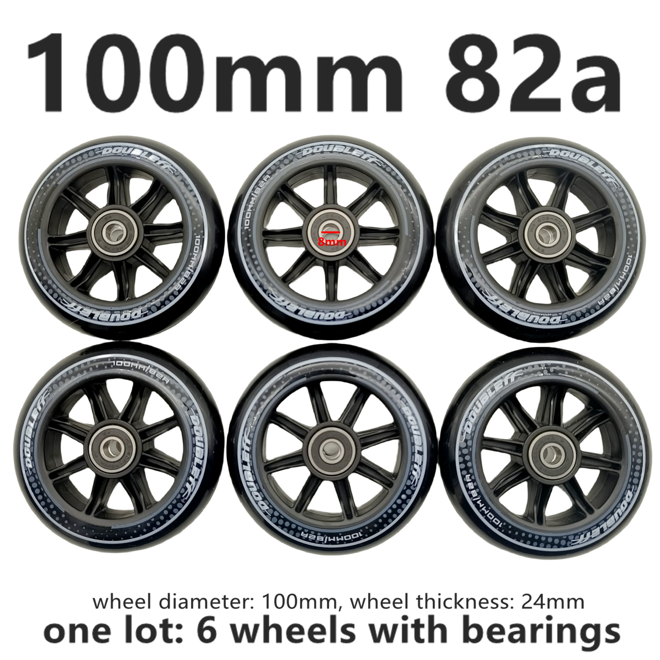 speed wheel black 100mm 82a with bearing 6wheels/lot