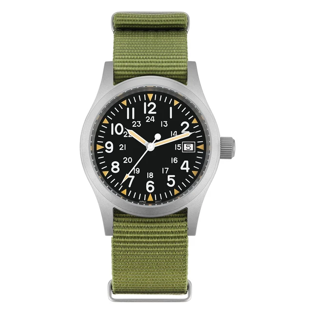 Militado ML05 38mm montre Vintage Ronda 515 mouvement à Quartz montres saphir bombé avec revêtement AR haute transparence montres lumineuses 5