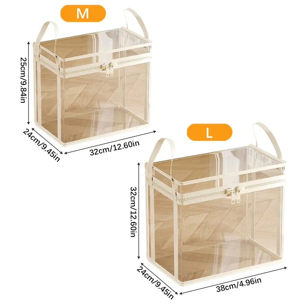 Transparent Visible Doll Storage Bag Large Capacity With Zipper Handle Clear Storage Case Dustproof Stackable