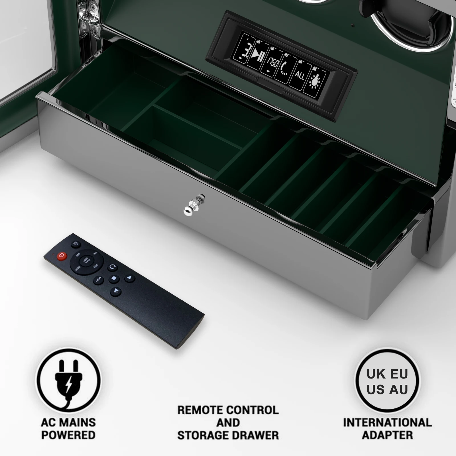 Sf16ec48fbf45431281dda1497babcff4C Fingerprint Unlock Automatic Watch Winder 3 Slots Display and Jewelry Storage Drawer Remote Control Watch Safe Box