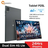 CWOWDEFU Android 14 Tablet with Dual SIM 4G Unlocked 8GB(4+4 ) RAM 128GB ROM Octa Core 2.3Ghz 10.1" 5+8MP Cam 6000mAh WiFi-6 GPS 1