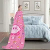 Cartoon K-Kirby Cute Game Blanket Soft Plush Nap Sofa rug for Living Room Warm Office Bedroom Birthday Home Travel Kid Gifts 5