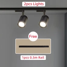  Whole Set Led Track Light 12/20/30/40W Wall Lamp COB Rails Spot Led Track lighting Fixture For Clothing Shop Living Room Home 