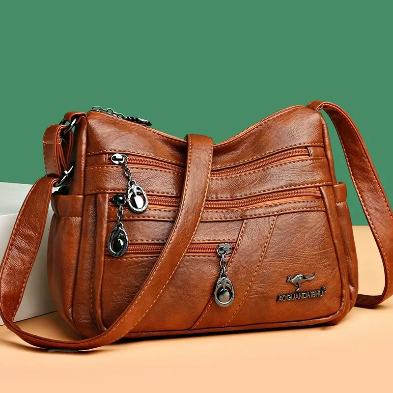 

Женская сумка из мягкой искусственной кожи, дизайнерские сумки через плечо для женщин среднего возраста, роскошный дизайн