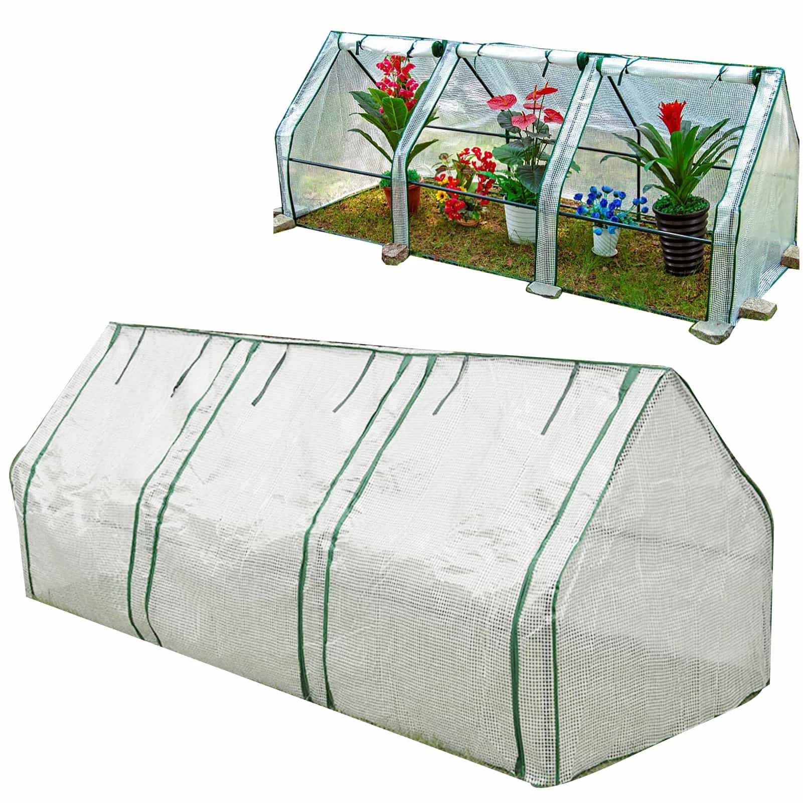 Garden Greenhouse Small Greenhouse Portable Greenhouse Cover Reinforced Pe Cover Greenhouses Pvc