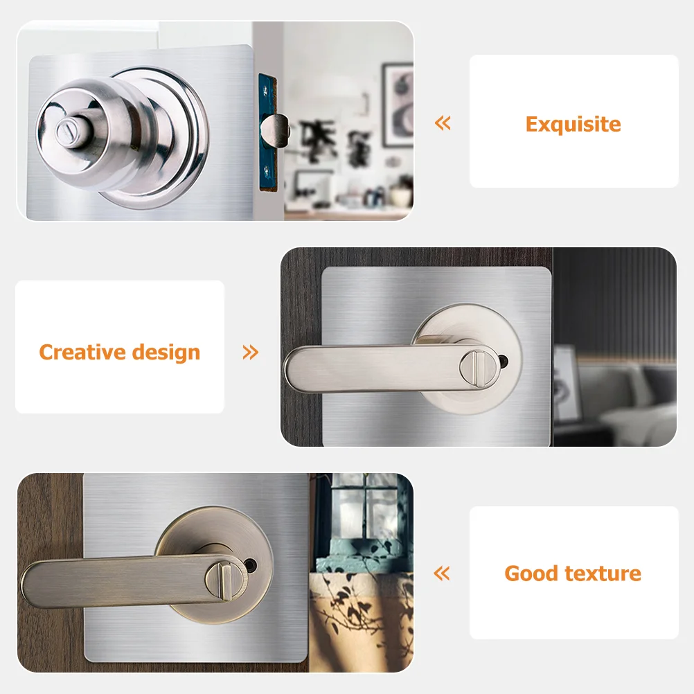 2 Pcs Door Lock Repair Board Leverage Hole Cover Plate Fixed Covers Stainless Steel Kit Kick Front Reinforcement Plates Knob