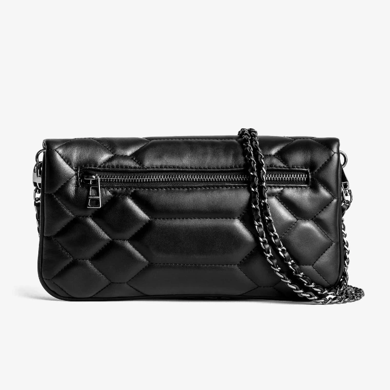 2025 NEW Decoration 2Chains Straps Beige Color Flap Zipper for Wings Bags Women Leather Chain Ladie Bandolera Mujer 3
