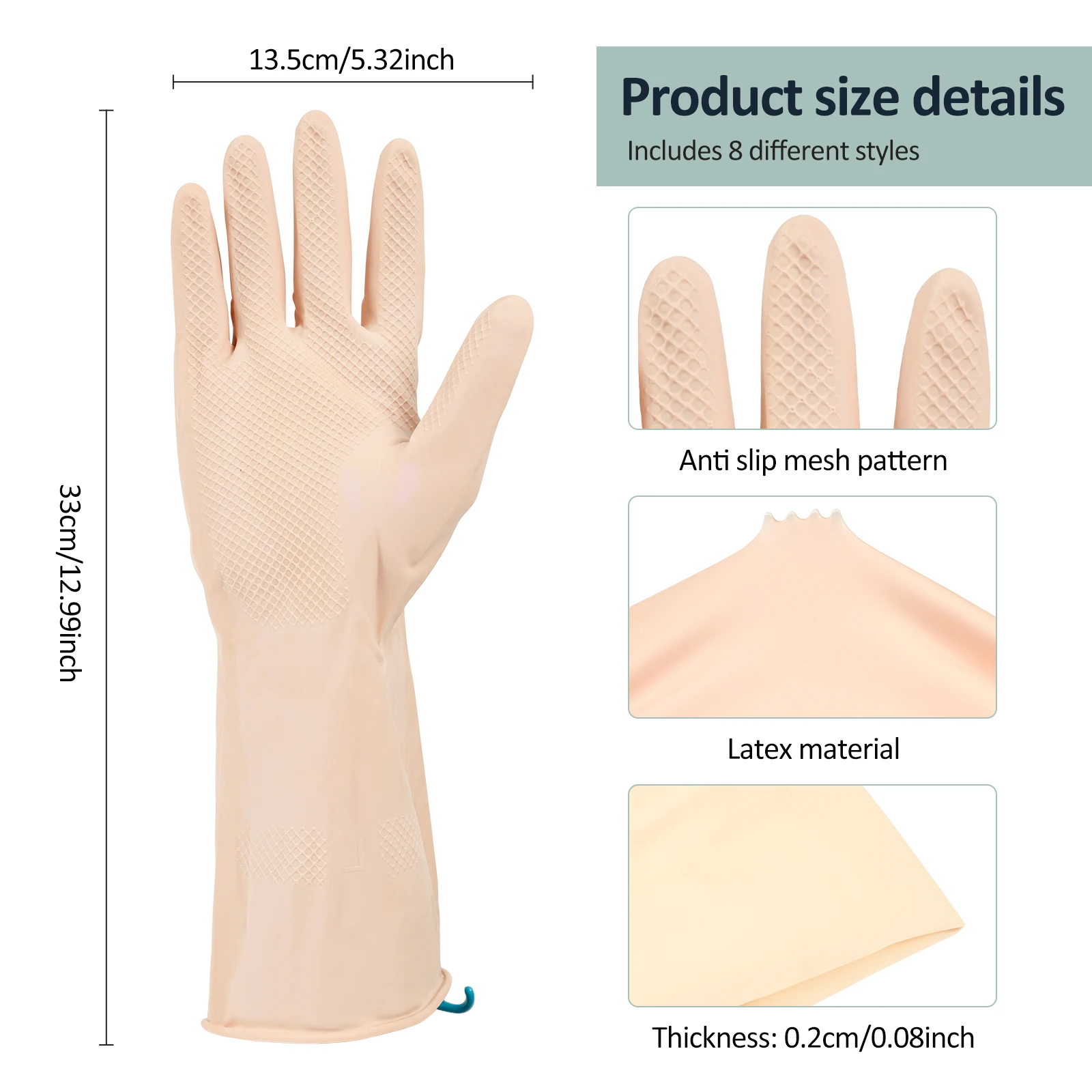 Waterproof Latex Dishwashing Gloves for Kitchen Cleaning