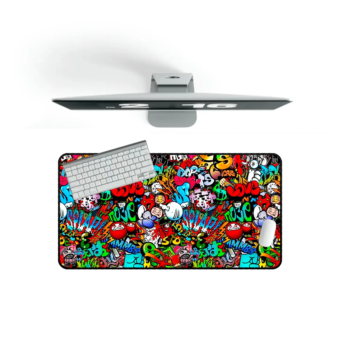Grande souris Graffiti Art tapis de souris de jeu ordinateur en caoutchouc Gamer Mause PC tapis de bureau tapis de clavier_voghion.com
