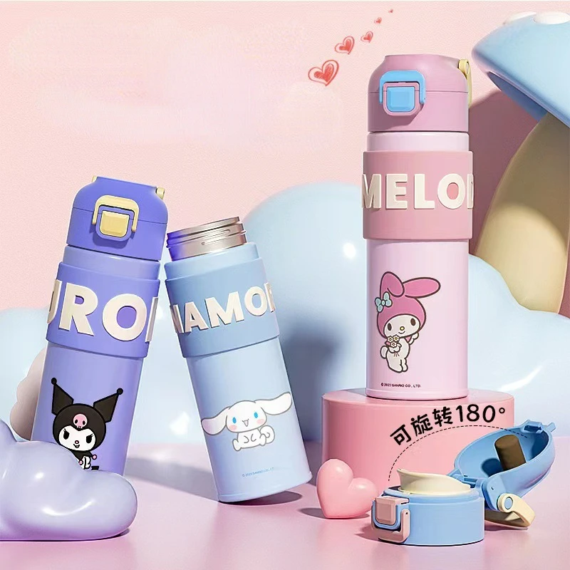 

400Ml/500Ml Cinnamoroll My Melody Kuromi Thermos Mug Cartoon 316 Stainless Steel Portable Travel Water Bottle Kawaii Cups Gift