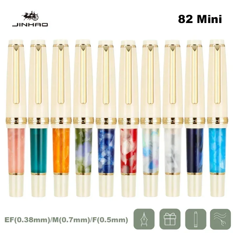 Jinhao 82 Mini Fountain Pen Short Luxury Elegant Pens 0.38/0.5/0.7mm Extra Fine Nib Writing Office School Supplies Stationery