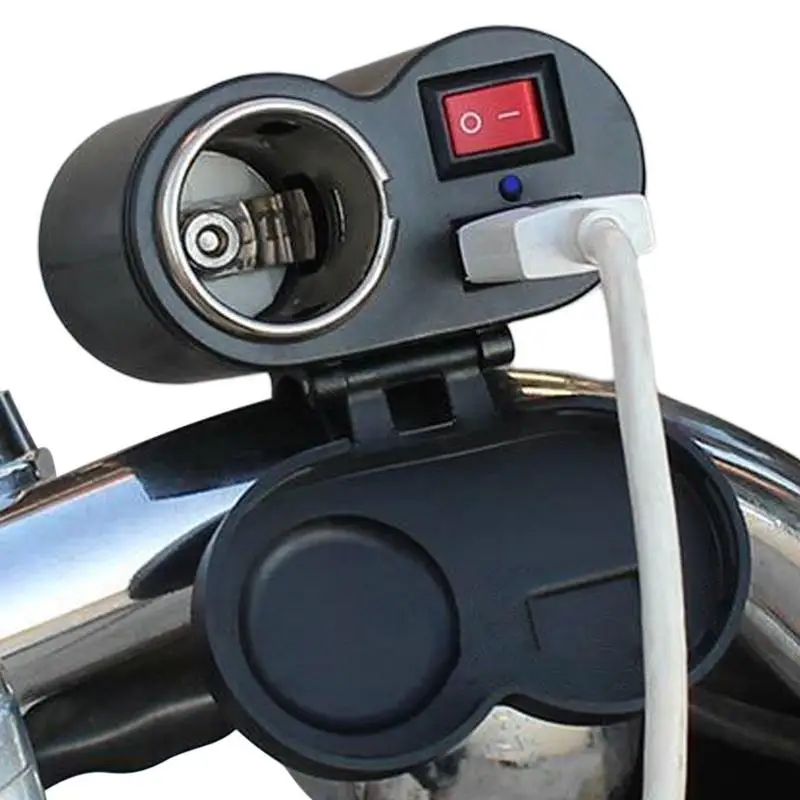 

Charging Sockets Motorcycle Cigarette Lighter Socket Power Waterproof USB Charger Cigarette Lighter Sockets For Bikes Handlebar