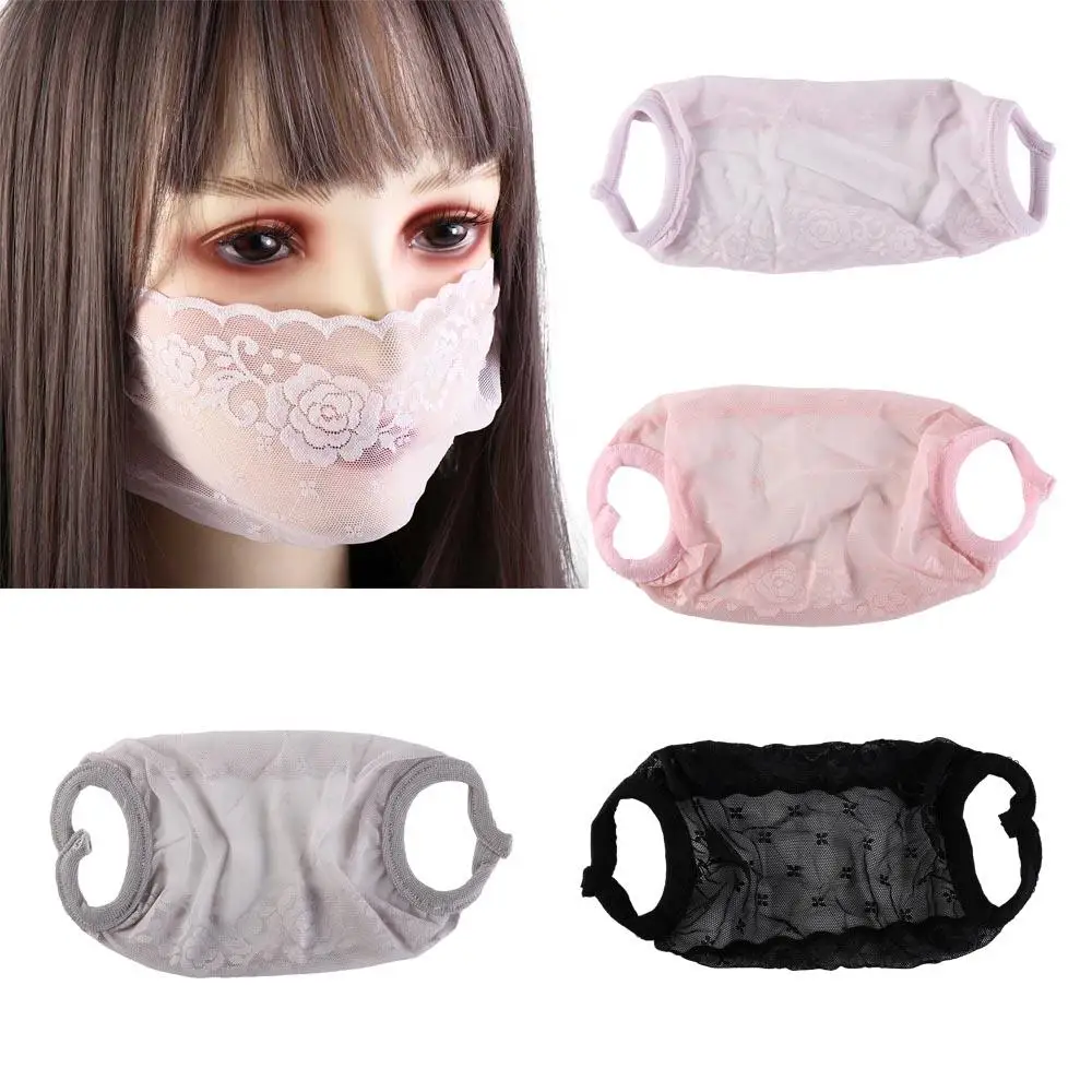 

Sports Breathable Hiking Mask For Women Fishing Hanging Ear UV Protection Sunscreen Mask Face Shield Face Cover Lace Mask