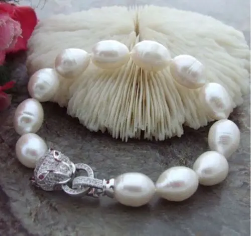 

AAA 10-12mm South Sea Genuin White Pearl BRACELET 7.5-8inchLeopard head fine jewelry fine jewelryJewelry Making