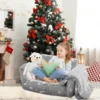 Fold-Out Kids Sofa, Glow-in-The-Dark Kids Couch Chair, 2-in-1 Children Convertible Sofa to Lounger 2
