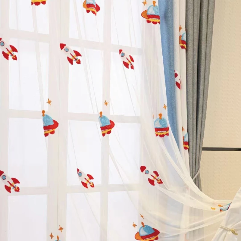 

Cute Cartoon Little Lion on Sailboat Curtains for Living Dining Room Bedroom High Quality Balcony Screen Custom Size