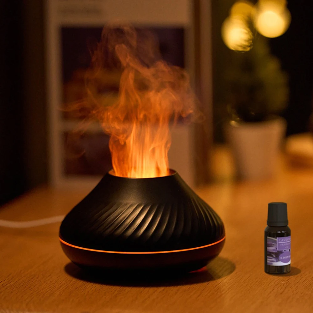 Simulation Flame Humidifier Colorful Night Light Fragrance Diffusers