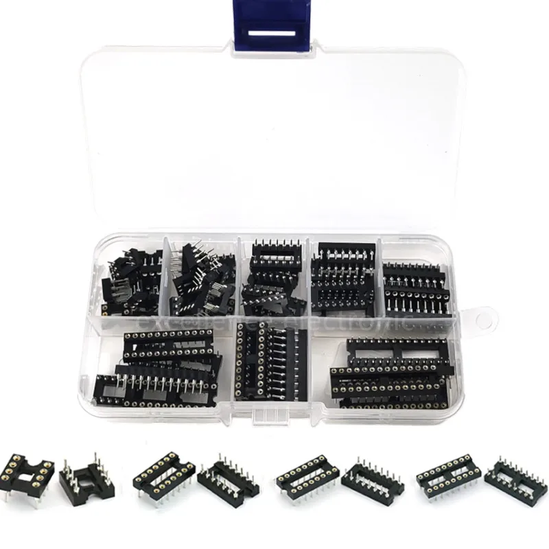 

50PCS/Lot Round Hole IC Sockets Spacing 2.54mm Solder Type Socket Kit DIP6 DIP8 DIP14 DIP16 DIP18 DIP20 DIP24 DIP28 IC Connector