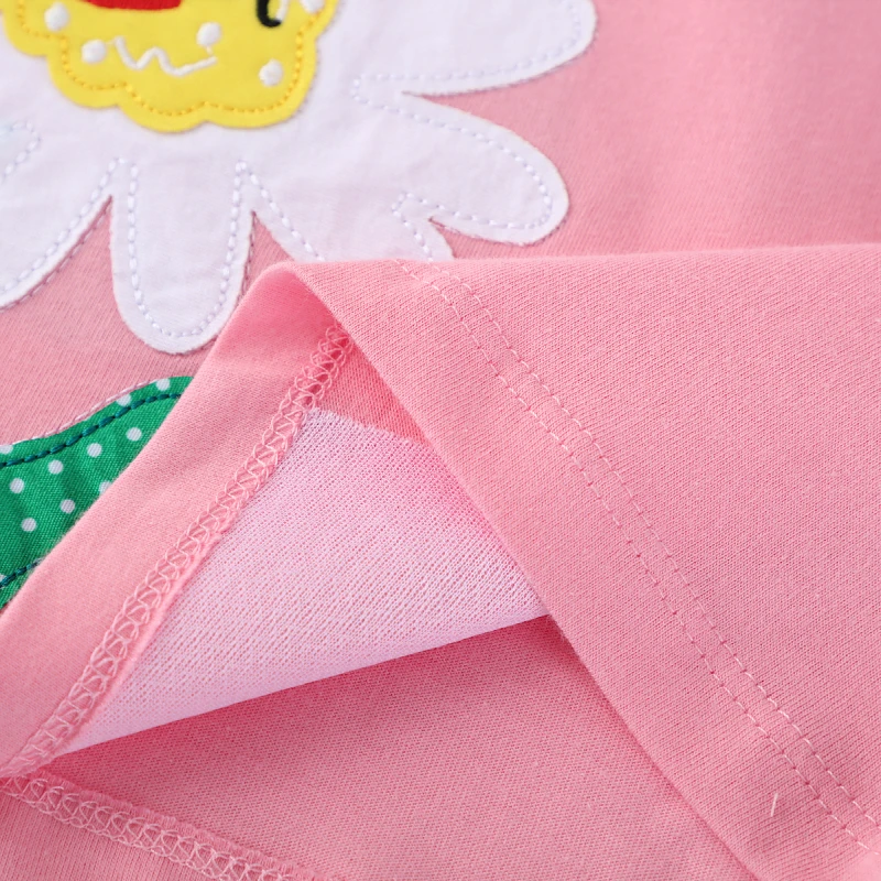 Baby Girls Children's Clothing 2025 Summer Embroidered Cartoon Casual Flowers Bees Dresses Kids Clothes Cotton