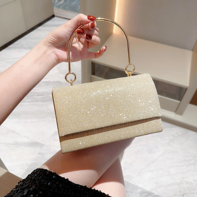 Shiny Wedding Clutch Handbag for Women Girls Glitter Shoulder Bag