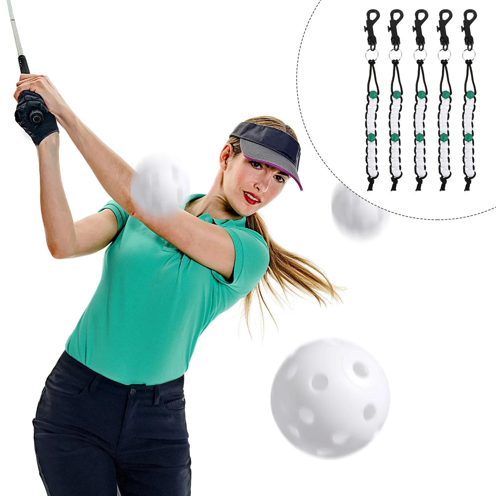 

Scorer Golfs Ball Counter Bead Chain Wrist Scorecard Keeper Scoring Device Balls