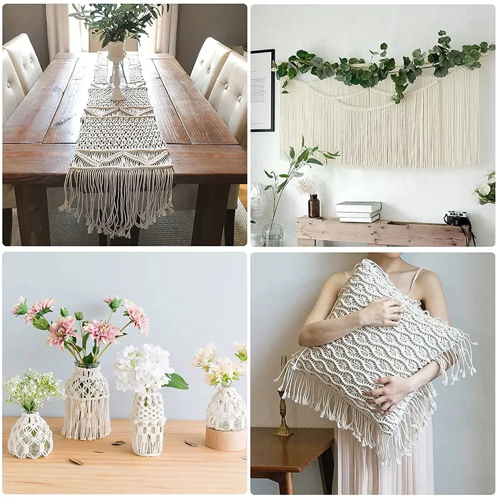 100M/Roll 3MM Macrame Cord Natural Cotton Macrame Rope Cotton Cord for DIYCrafts Wall Hanging Plant Hangers Wedding Decor