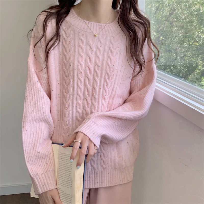 PLAMTEE High Quality Outerwear New Women Sweaters Autumn Sweet 2022 Girls Knitted Streetwear Thicken Pullovers Hot Jumpers green cardigan