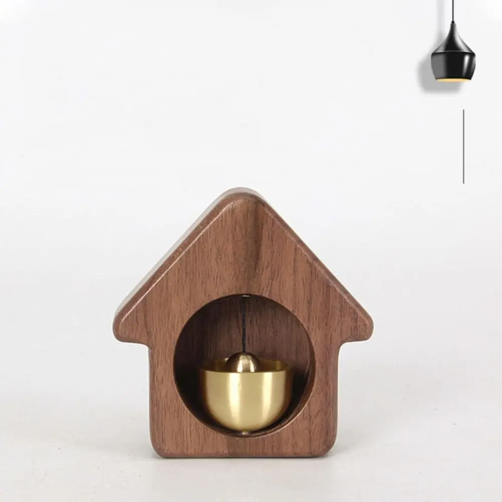 

Easy to Install Suction Door Doorbell High-end Magnetic Design Wooden House Wind Chime Solid Wood House-shaped