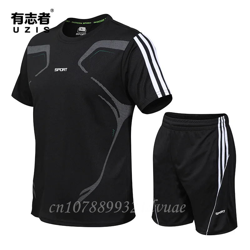 Vibrant Sports Set: Short-sleeved shorts to enjoy sports time. Comfortable and soft sports set for men and women