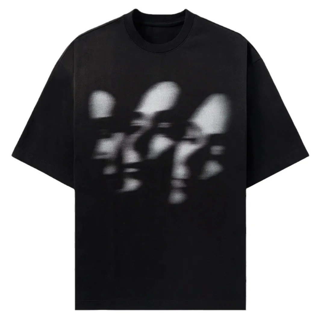 Summer New Men's Oversized T-shirt American Fashion Trend Printed Short Sleeve camping Sports Fitness Breathable Top