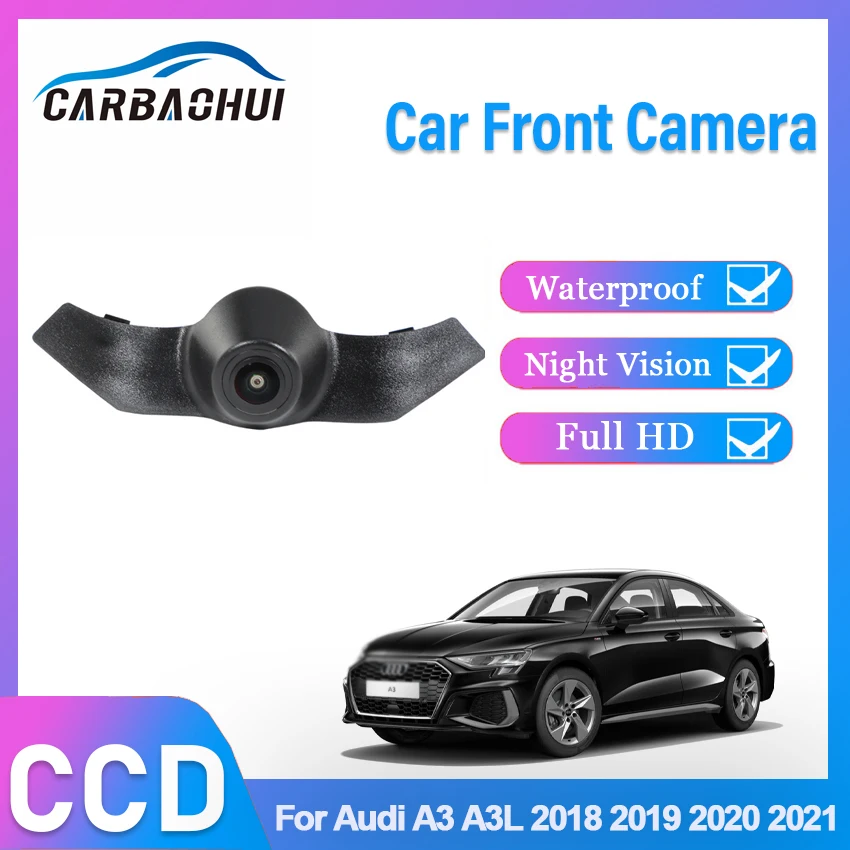 

HD 1080P 170 ° камера переднего вида для Audi A3 A3L 2018 2019 2020 2021 Водонепроницаемая камера ночного видения для парковки CCD