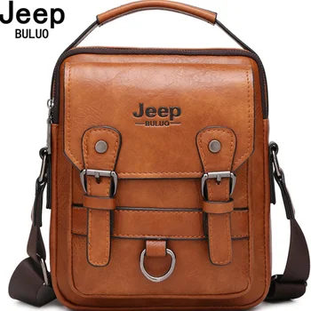 JEEP BULUO Borse da lavoro multifunzione Borsa a tracolla da uomo nuova Borsa a tracolla in pelle di grande capacità Borsa a tracolla di grande marca