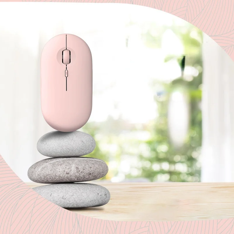

Pebbles Feel Wireless Bluetooth Mouse for PC Laptop Computer Rechargeable Mute Mouse with 3 Adjustable DPI Laptops Accessories