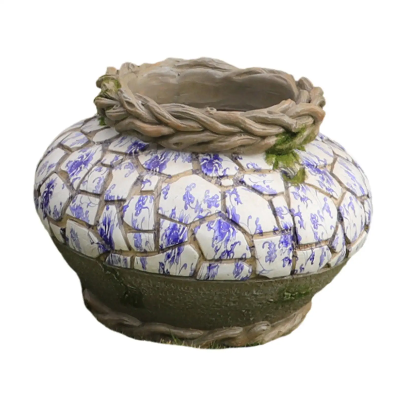 Resin Plant Pot Flower Vase Display Holder Gift Decoration Flowerpot Garden Planter Pot for Balcony Living Room Outdoor Shelf