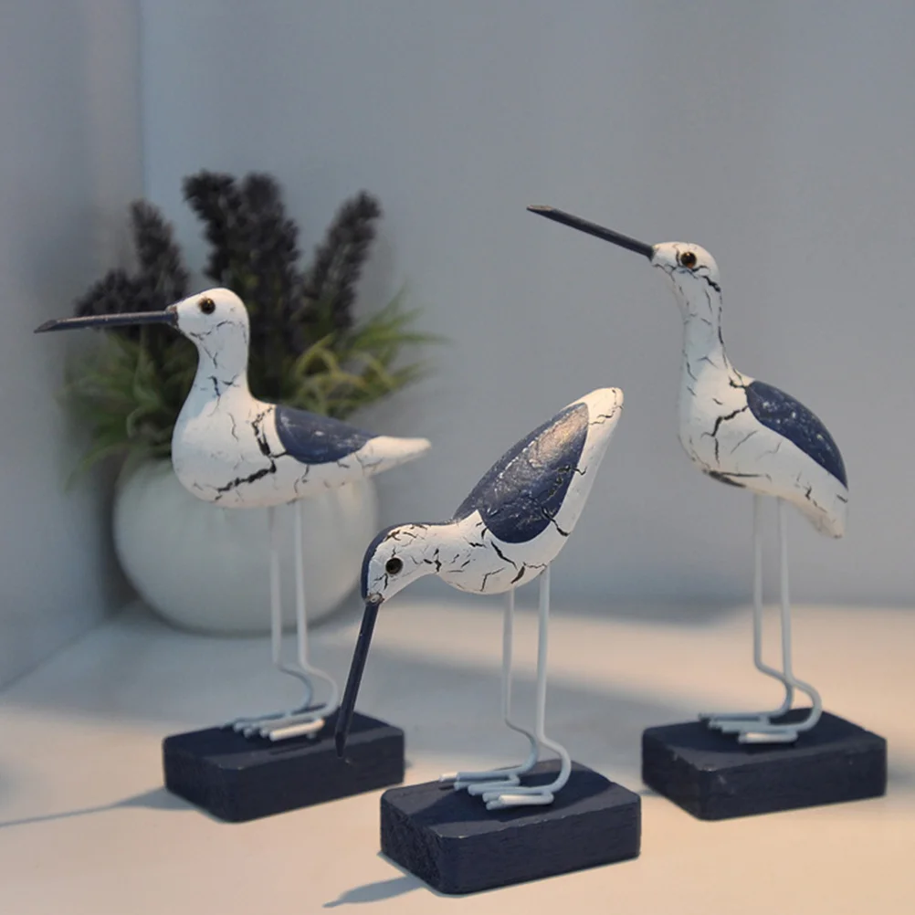 

Nautical Seagull Coastal Seabird Sculpture Nordic Mediterranean Home Decor Model House Statues Mixed Style Vintage Bird