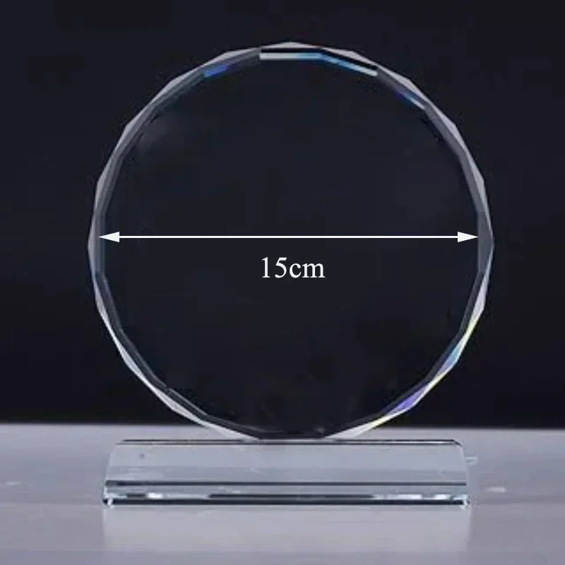 Blank Creative Crystal Trophy Glass Transparent Crystal Decor Trophies Decor Family Presents Souvenir Ornaments Company Award